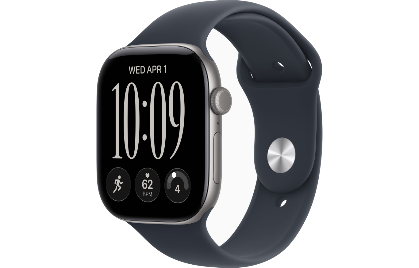 APPLE WATCH SERIES 12 GPS 42MM SPACE GREY ALUMINIUM CASE WITH NAVY BLUE SPORT BAND - S/M