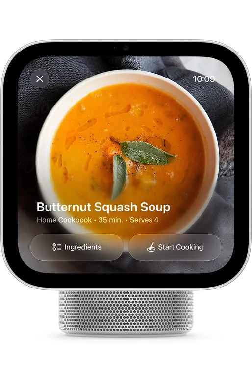 A recipe for butternut squash soup on Apple HomeView