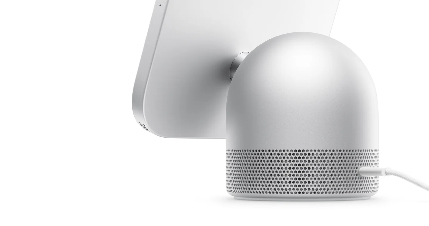 Apple HomeView in Silver, seen from the side